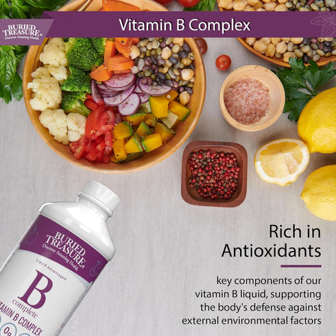Buried Treasure B Complete | 16 Fl oz | All 8 B Vitamins with Methylated B12 & Methylfolate, Liquid & Sugar-Free