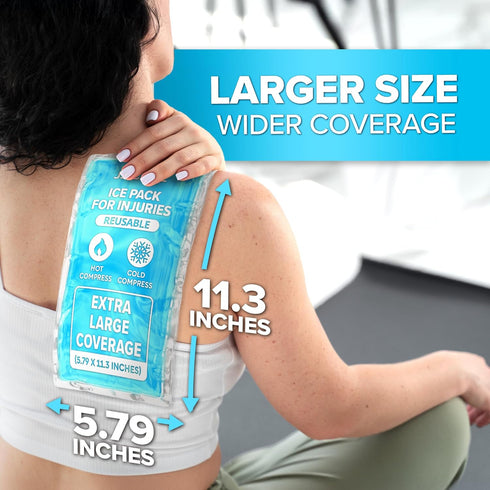 Packs (Pack 2, Packs Pack JJ CARE Ice for Injuries Reusable of XL) - Gel Ice Reusable - Soft Ice for Injuries with Wrap