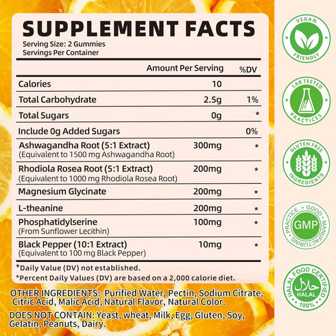 Gummies Gummies 60 Count Cortisol Supplements for Women Sugar-Free Cortisol with Magnesium Glycinate Ashwagandha