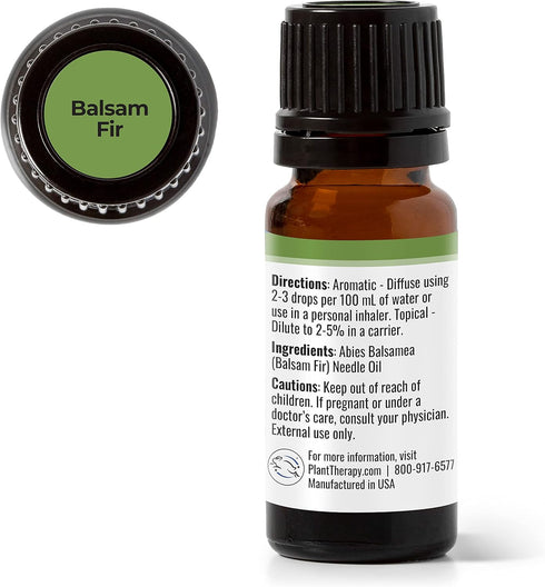 Plant Therapy Balsam Fir Essential Oil, 10 mL (1/3 oz), 100% Pure, Undiluted, Therapeutic Grade