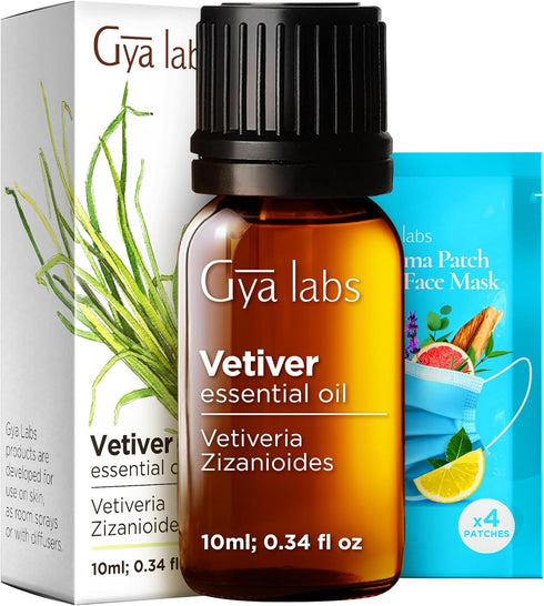 Set Set 2x0.34 oz Gya Labs Yuzu Essential Oil for Diffuser & Vetiver Essential Oil for Skin - Aromatherapy Grade