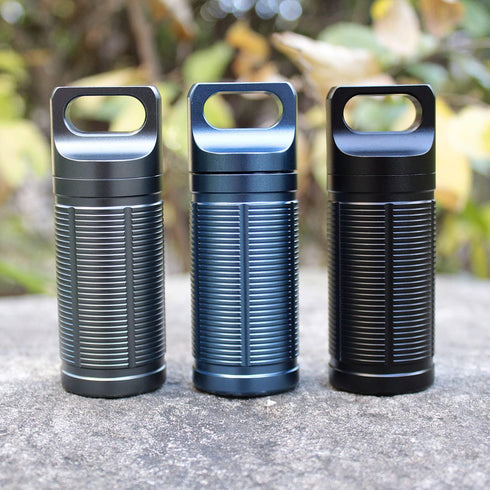 PPFISH Military Grade Air-Tight EDC Accessory Case, Waterproof Pill Fob Capsule, Outdoor Survival Storage Container