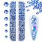 Makartt Blue Nail Rhinestones, Multi-Size Flatback Crystal Glass Nail Charms for DIY Crafts and Nail Art Supplies