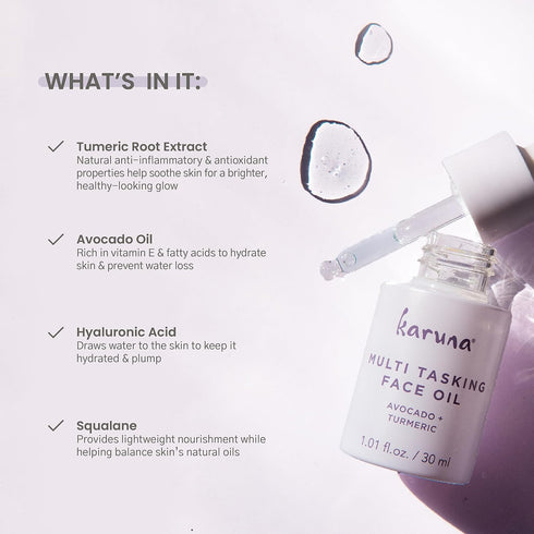 Karuna Skin Multi Tasking Face Oil, Hydrating & Moisturizing Facial Oil for Women & Men, 30 ml, Radiance-Boosting