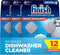 Finish Dishwasher Cleaner Tablets, 12 Count - Deep Cleans Grease & Grime, Fights Odors, 12 Month Supply