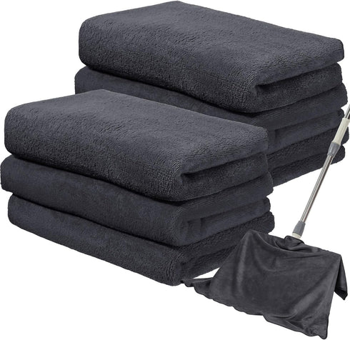 6 Pcs Extra Large Microfiber Cleaning Cloth (30" x 20") - Washable, Reusable, Streak Free, Lint Free for Home & Office