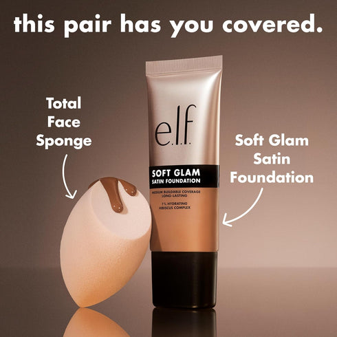 e.l.f. Soft Glam Foundation, Medium Coverage, Long-Lasting & Buildable for Smooth Satin Finish, Vegan & Cruelty-Free,