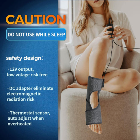 sticro Ankle Heating Pad for Achilles Tendonitis and Plantar Fasciitis Relief, Heated Ankle Brace Foot Heating Pad Wrap