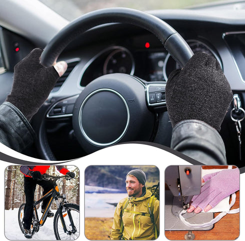 3 Pairs Compression Craft Arthritis Gloves, Fingerless Pressure Relief for Quilting, Sewing, Typing (Black, Gray,