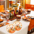 YLOIJO 7'' Set 24 Thanksgiving Maple Leaves Pumpkin Paper Plates for Fall, Disposable Dinnerware Autumn Harvest Happy