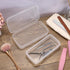 JUXYES Plastic Sterilizing Tray for Nail Art Tools, Portable Sterilizer with Strainer, Clear Storage Box Organizer