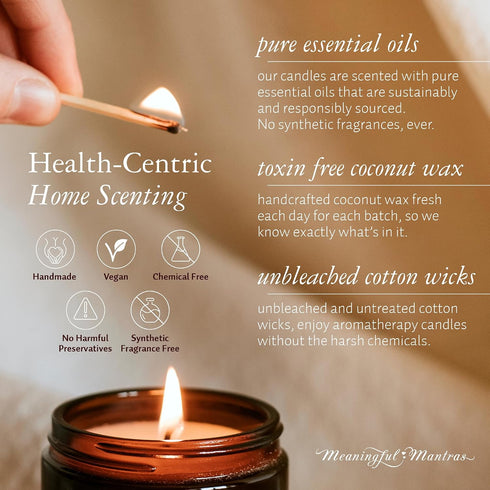 MEANINGFUL MANTRAS Scented Candles - Candles for Women - Aromatherapy Candles - Essential Oil Candle You are