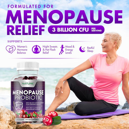 Gummy 60 Gummies Menopause Supplements for Women - Menopause Probiotic - Womens Menopause Relief for Hot Flashes, Night