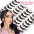 Losha Eyelashes Natural Look Faux Mink Lashes Pack, Handmade Fluffy False Eyelashes, 14 Pairs Cat Eye Lashes