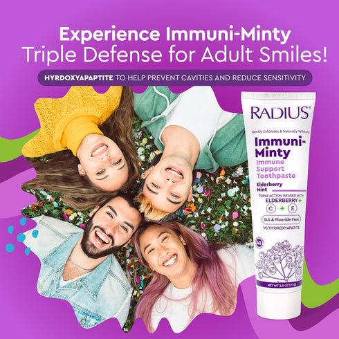 ImmuniMinty Immune 2.5 Oz Pack 1 Radius Support Toothpaste - Elderberry Mint