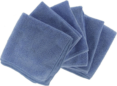 Shaxon Ultra Absorbent Microfiber Cleaning Cloths, 6 Pack, Blue, 12 x 12 Inches