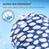 INNELO Luxury Shower Cap for Women, Reusable Waterproof Double Layered Hair Cap with Adjustable Strap, Blue