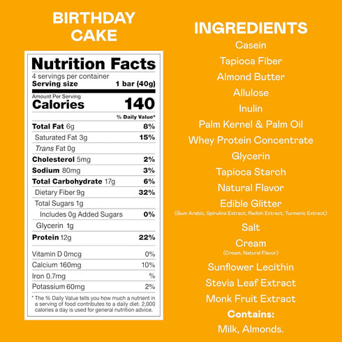 MAGIC SPOON Treats - High Protein, Low Carb, Keto Friendly Cereal Bar, On-The-Go Healthy Snack (Birthday Cake, 8 Bars)