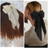 Silky Satin Hair Bows, 2Pcs Big Oversized Hair Bows for Women, White and Black