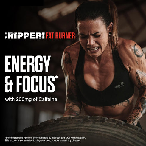 JNX SPORTS The Ripper! Shredding Thermogenic Fat Burner - Blood Orange 30 Servings, Advanced Fast Acting Pre-Workout