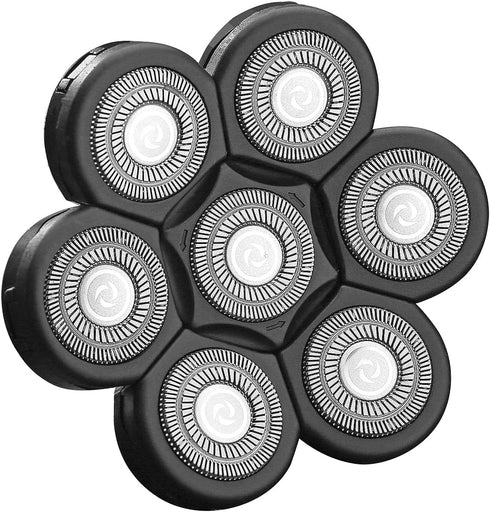 WAHFOX 7D Universal 7 Heads for HeadShaver - Replacement Blades for Electric Razor Shaver, Easy Install