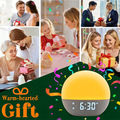 Sunset 30 Sunrise Alarm Clock & White Noise Machine, Effective Alarm Clocks for Deep Sleepers, Bluetooth Speaker Wake