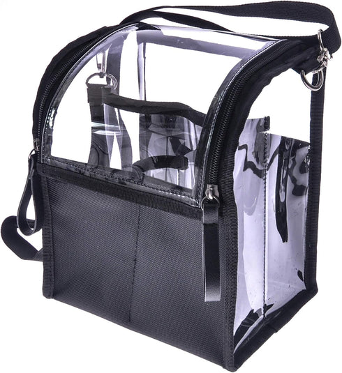 Trave Medium Makeup Brush Buddy - Cosmetic Kits Storage Organizer Bag with 4 Dividers & Shoulder Straps