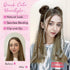 REECHO 2 PCS Mini Claw Clip, Messy & Cat Ears Hair Bun Extensions, Wig Accessory Updo Hairpieces for Women