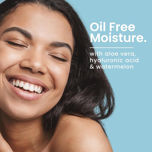 Oily Skin Moisturizer | Oil Free Daily Facial Gel w/Hyaluronic Acid | Watermelon & Aloe Vera Lotion | 4 oz