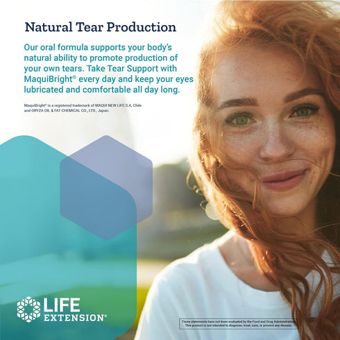 Life Extension Tear Support with MaquiBright 60mg, 30 Capsules, Eye Health Supplement for Dry Eyes