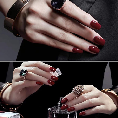 Vishine 2 Colors 15ml Nail Gel Polish Set, Black Dark Red Wine Color Soak Off UV LED Varnish