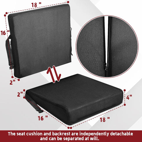 varrisin 16x18x2-4 Inch Wedge Wheelchair Seat Cushion with Backrest, High Density Foam Wheelchair Cushions Removable
