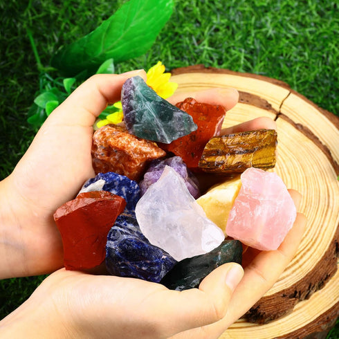 1 LB Bulk Rough Madagascar Stones Mix, Natural Raw Crystal Stones for Tumbling, Polishing, Healing - Large 1 inch