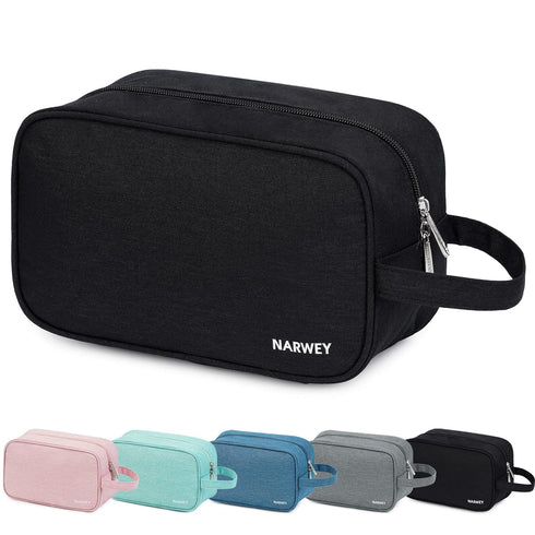 Narwey Toiletry Bag for Men, Travel Organizer Dopp Kit for Toiletries Accessories (Black)