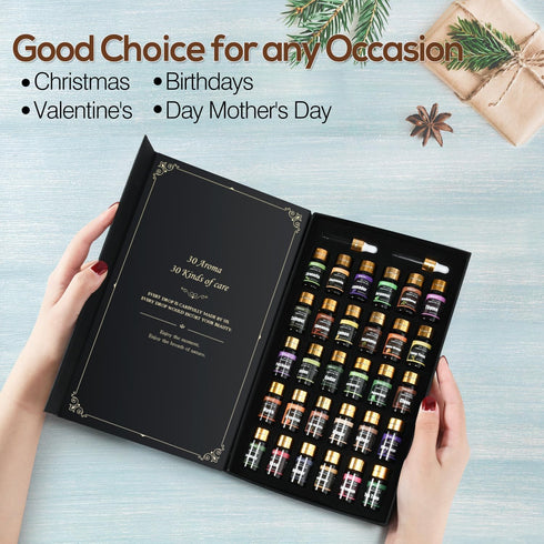 Set 30 Care,30x5 ml Essential Oils Gifts - Unique Scents - Perfect for Diffuser, Humidifier,Aromatherapy, Massage,Skin