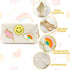 LieToi Preppy Patch Small Cosmetic Toiletry Bag, Waterproof PU Leather Travel Organizer Pouch for Women Girls