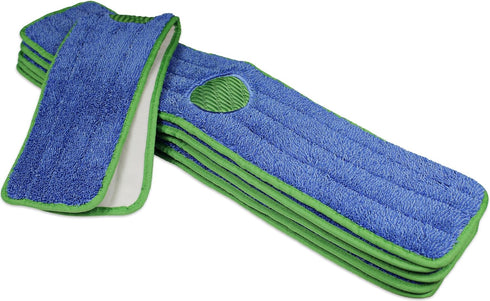 Twist Yarn Mop Pad with Spot Cleaning Scrubber, 18 Inches, 6 Pack