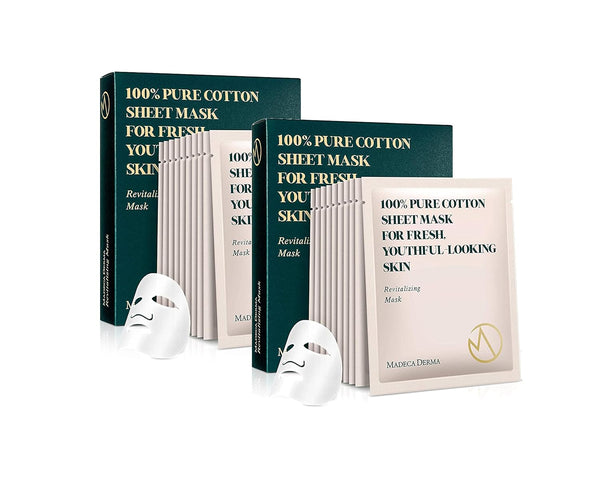 Madeca DERMA Revitalizing Mask 20 Pack for Women - Korean Hydrating Facial Sheet Mask - Instant Moisturizing & Repairing