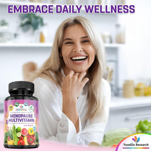 YounGlo Research 120 Menopause Supplement - Vegan Caplets - Menopause & Perimenopause Relief Support - Food and Dietary