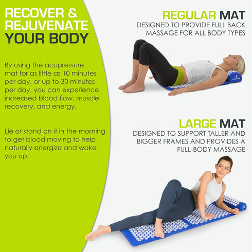 ProsourceFit Acupressure Mat and Pillow Set for Back/Neck Pain Relief and Muscle Relaxation, Pink