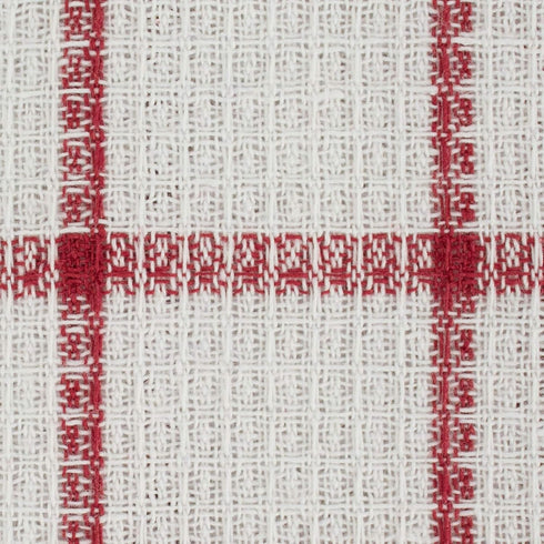 DII Windowpane Dishrag Set, Scrubber Dishcloths Collection, 12x12, White/Red Stripe, 6 Piece
