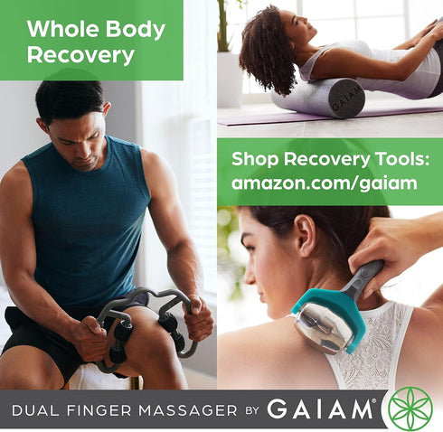 Gaiam Finger Massager, Dual-Sided Hand Massage Roller Tool for Circulation, Stress, Arthritis, Hand Pain Relief