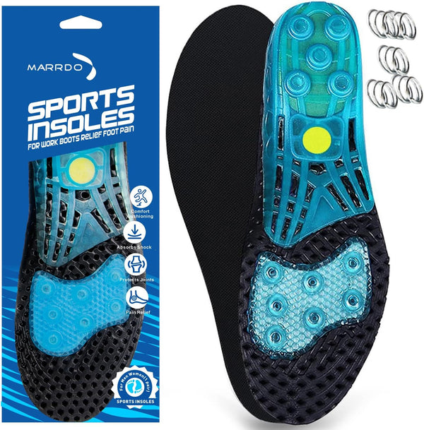Cloud Soles for Men Women, Silica Gel Sport Shoe Insole, Medium 8.5-10, Shock Absorption, Plantar Fasciitis