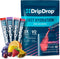 DripDrop Hydration Juicy Variety Pack - Electrolyte Drink Mix Single-Serve Packets (16 Servings)