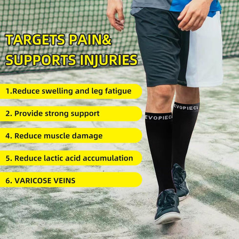 15-20mmHg Wide Calf Sleeve Brace Compression Socks - 1 Pair for Men and Women Leg Support, Pain Relief