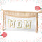 Mother's Day Cosmetic Bag, Boho Patch MOM Chenille Varsity Letter Toiletry Bag, Clear Waterproof Travel Purse
