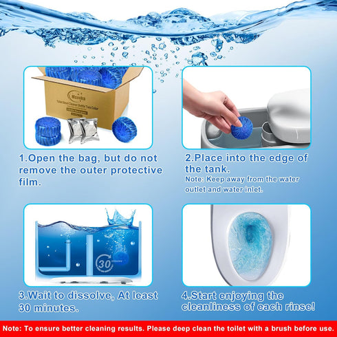 Toilet Bowl Cleaner Tablets, 32 Packs-85oz, Ultra-Clean Blue Toilet Bowl Cleaners for Deodorizing