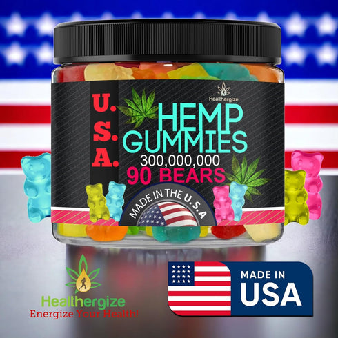Hemp Gummies Bears, 90 Fruity Flavors Sleep Gummies for Calm, Muscles Discomfort, Relaxation, Natural Hemp Oil Edibles