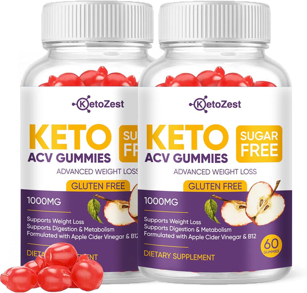 Keto ACV Gummies - Pro Active Super Apple Cider Vinegar for Advanced Weight Loss & Belly Fat Burn - 1000MG