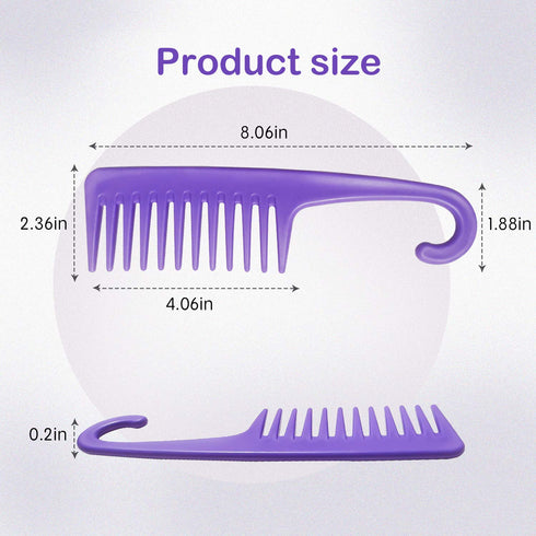 Wapodeai Wide Tooth Comb Detangling Hair Brush, Premium Care Handgrip Comb for Curly Hair
